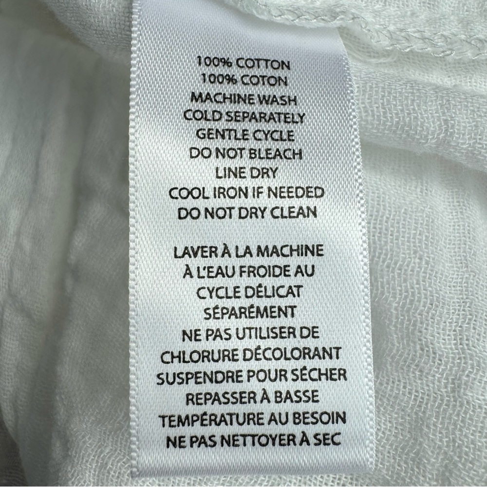 Beachlunchlounge Nox Crinkle Gauze Tie Front Button‎ Up Shirt White XS Casual - Picture 12 of 14